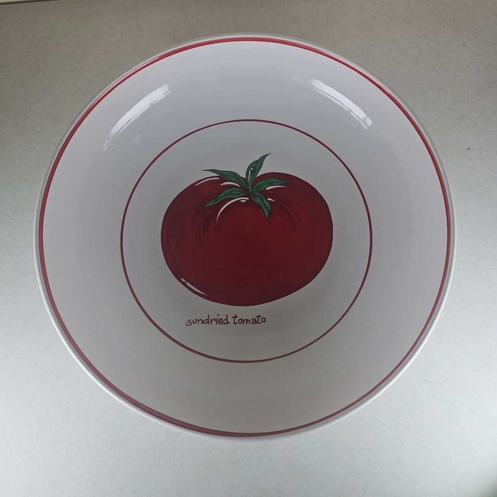 Over and Back Sundried Tomato 13" Pasta Serving Bowl Made in Portugal Vintage